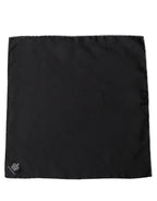 Dolce & Gabbana Men Black Silk Pocket Square Foulard Scarf