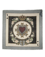 Dolce & Gabbana Men Multicolor King of Hearts Square Foulard Scarf