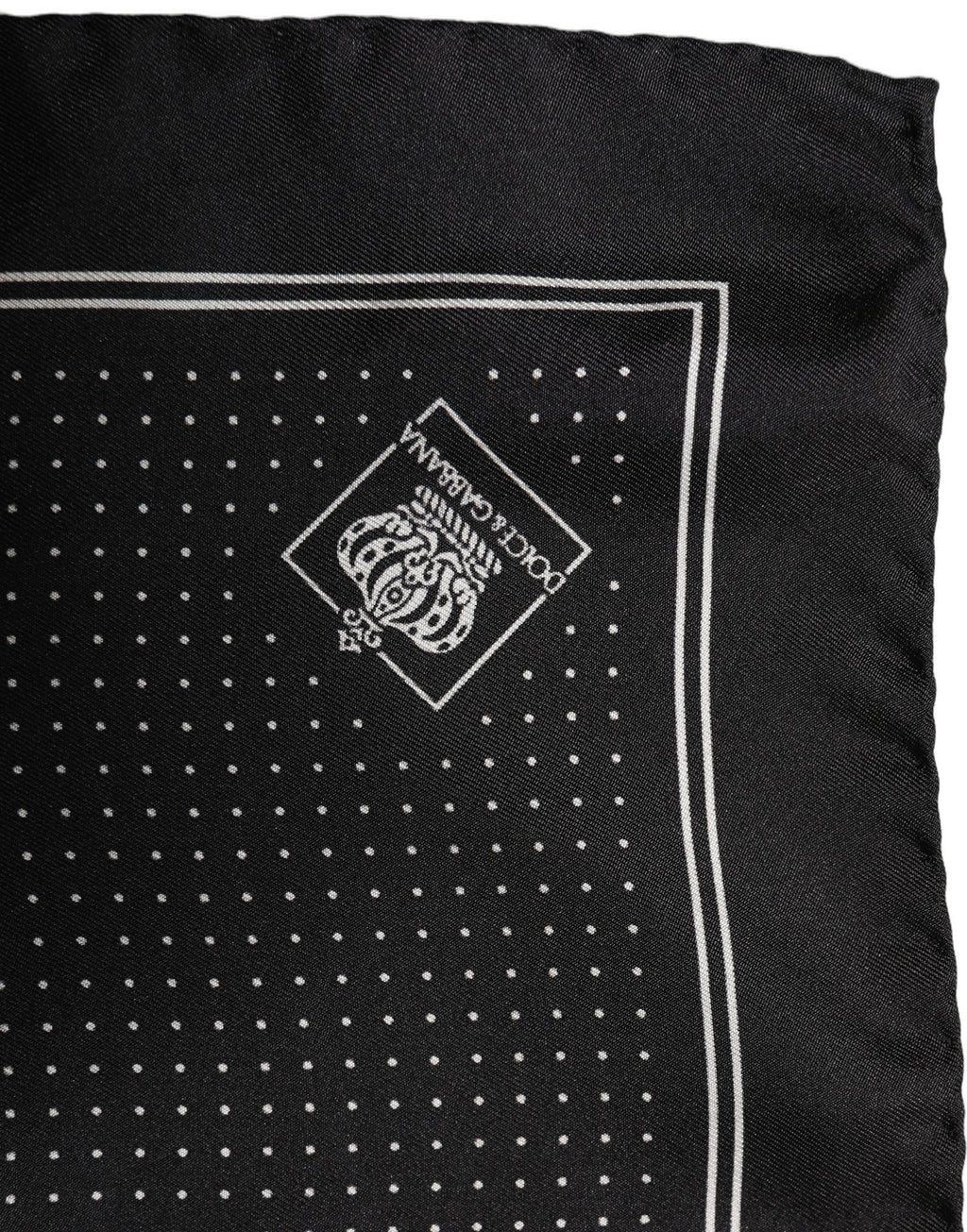 Dolce & Gabbana Black Polka Dot Pocket Square Foulard Scarf