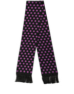 Dolce & Gabbana Men Black Purple Polka Dot Fringed Lace Stole Scarf