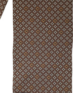 Dolce & Gabbana Brown Geometric Silk Men Neck Shawl Scarf