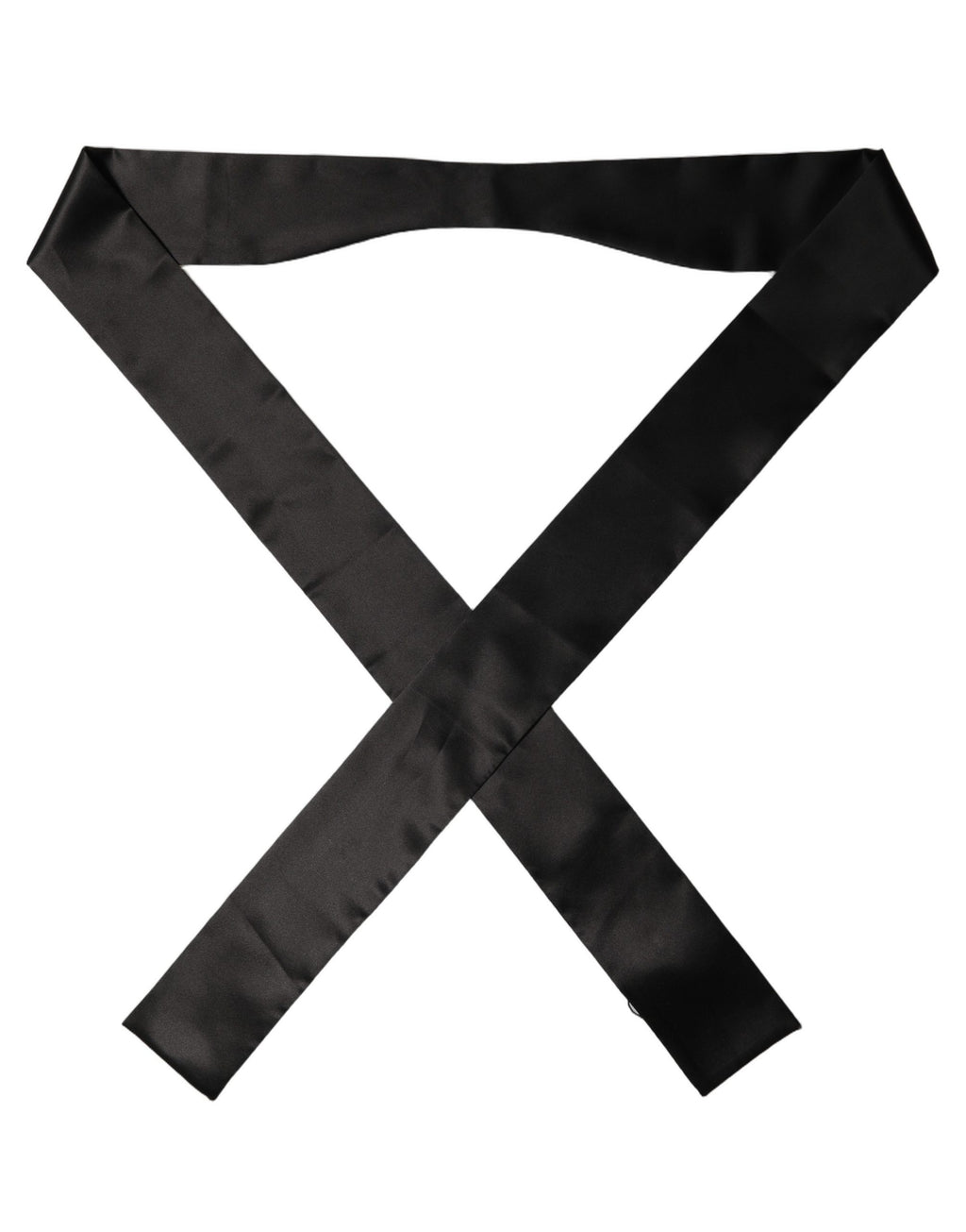 Dolce & Gabbana Men Black Satin Silk Skinny Neck Shawl Scarf