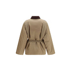 Versace Beige Nylon Full-Length Jacket