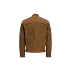 Jack Jones Beige Artificial Leather Full-Length Jacket