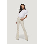 Only Cream Cotton Bootcut Jeans