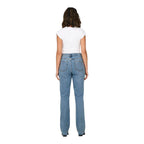 Only Light Blue Cotton Relaxed Fit Jeans