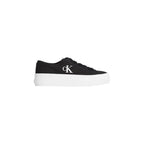 Calvin Klein Jeans Black And White Recycled Cotton Platform Sneakers