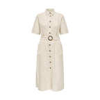 Jacqueline De Yong Beige Cotton Long Dress