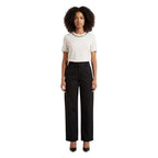 Jacqueline De Yong Black Cotton Casual Pants