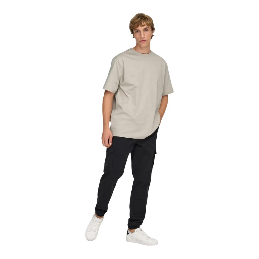 Only & Sons Beige Organic Cotton T-Shirt