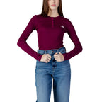 Calvin Klein Jeans Bordeaux Cotton Long Sleeve T-Shirt