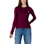 Calvin Klein Jeans Bordeaux Cotton Long Sleeve T-Shirt