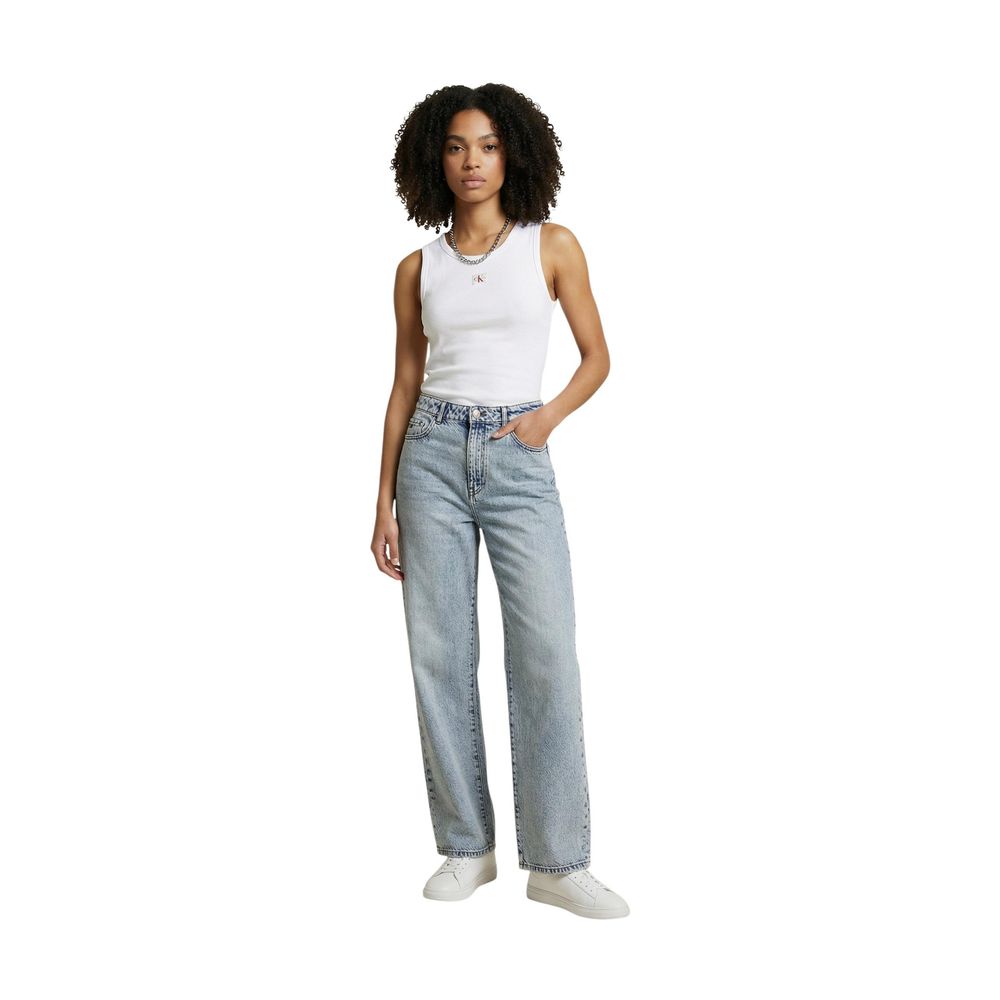 Calvin Klein Jeans White Cotton Tank Tops