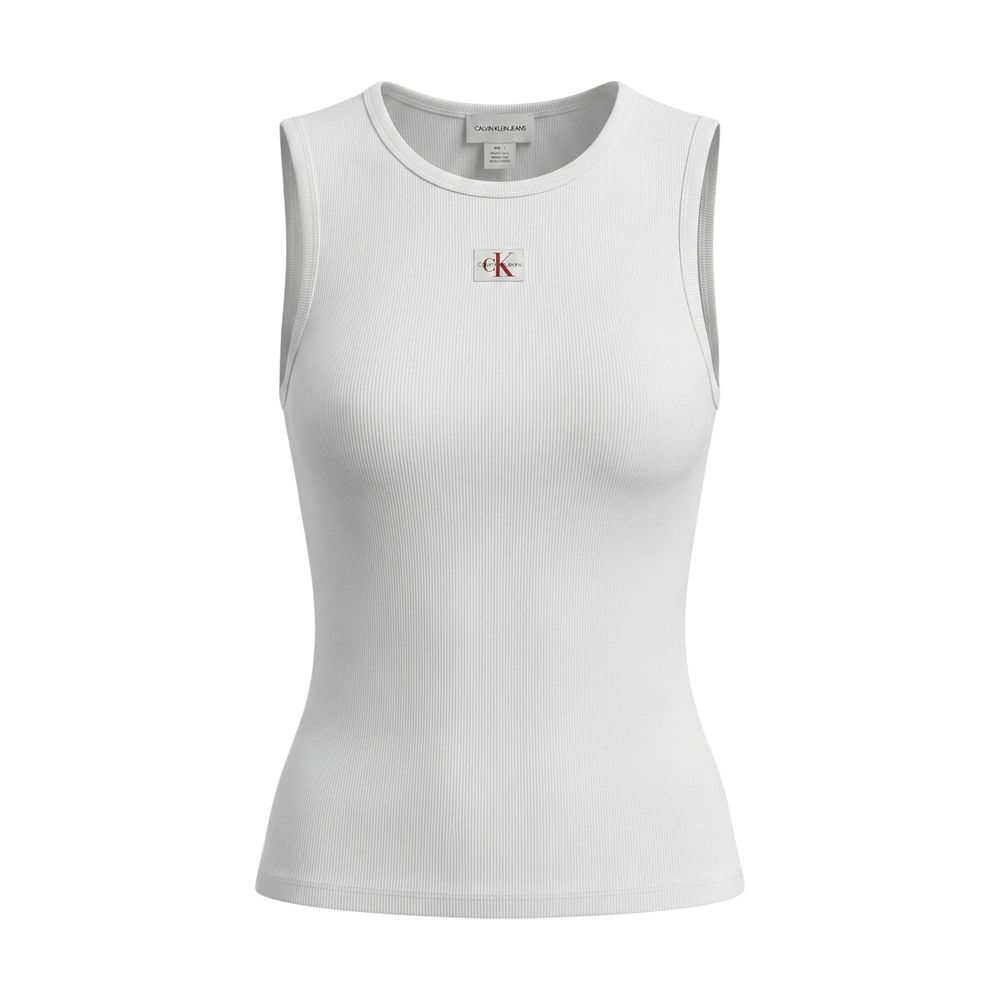 Calvin Klein Jeans White Cotton Tank Tops