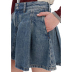 Tommy Hilfiger Jeans Blue Recycled Cotton Mini Skirt