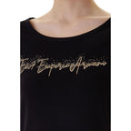 EA7 Emporio Armani Black Elastane T-Shirt