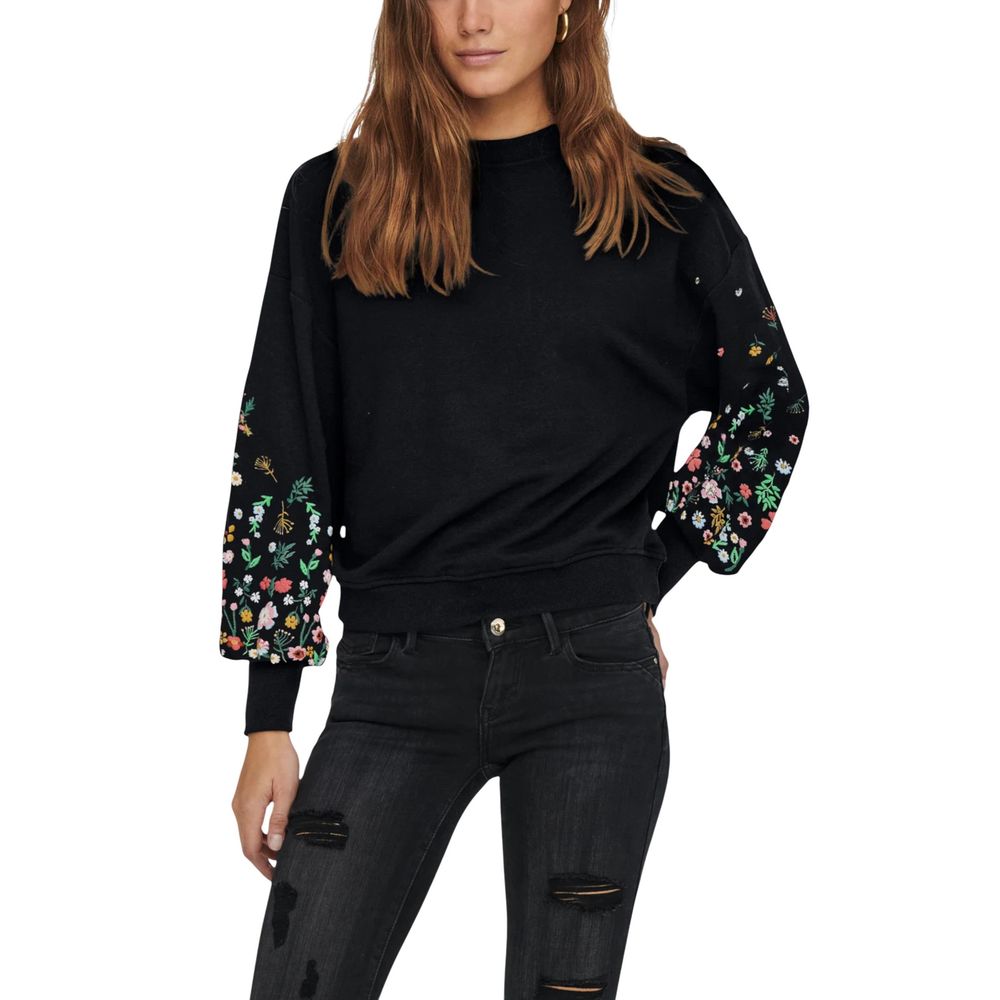Only Black Cotton Sweatshirt