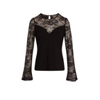 Morgan De Toi Black Viscose Long Sleeve T-Shirt