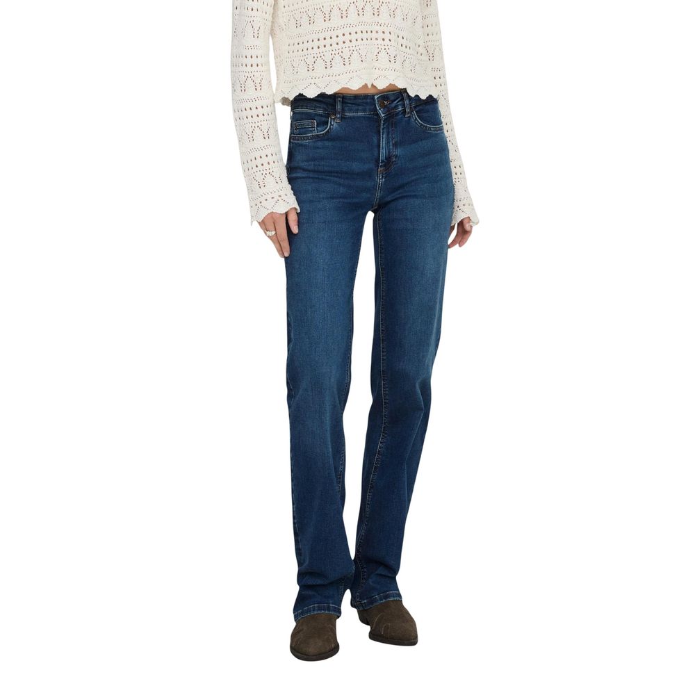 Only Blue Cotton Bootcut Jeans