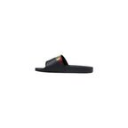 County of Milan Black Synthetic Slippers