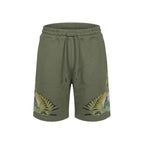County of Milan Green Cotton Bermuda Shorts
