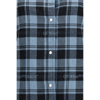 Off-White Blue Cotton Full-Length Jacket