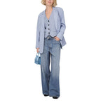 Only Blue Polyester Blazer