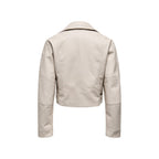 Only Beige Recycled Polyester Biker Jacket