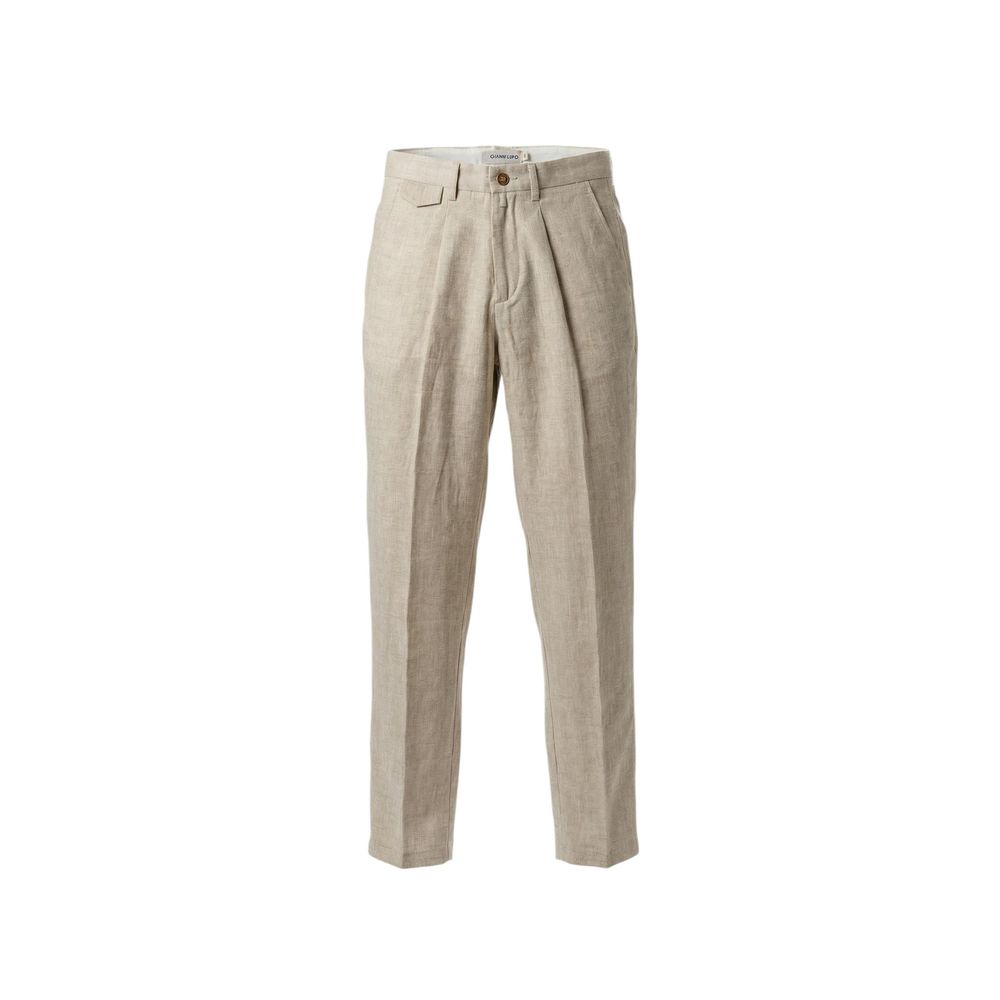 Gianni Lupo Beige Linen Casual Pants