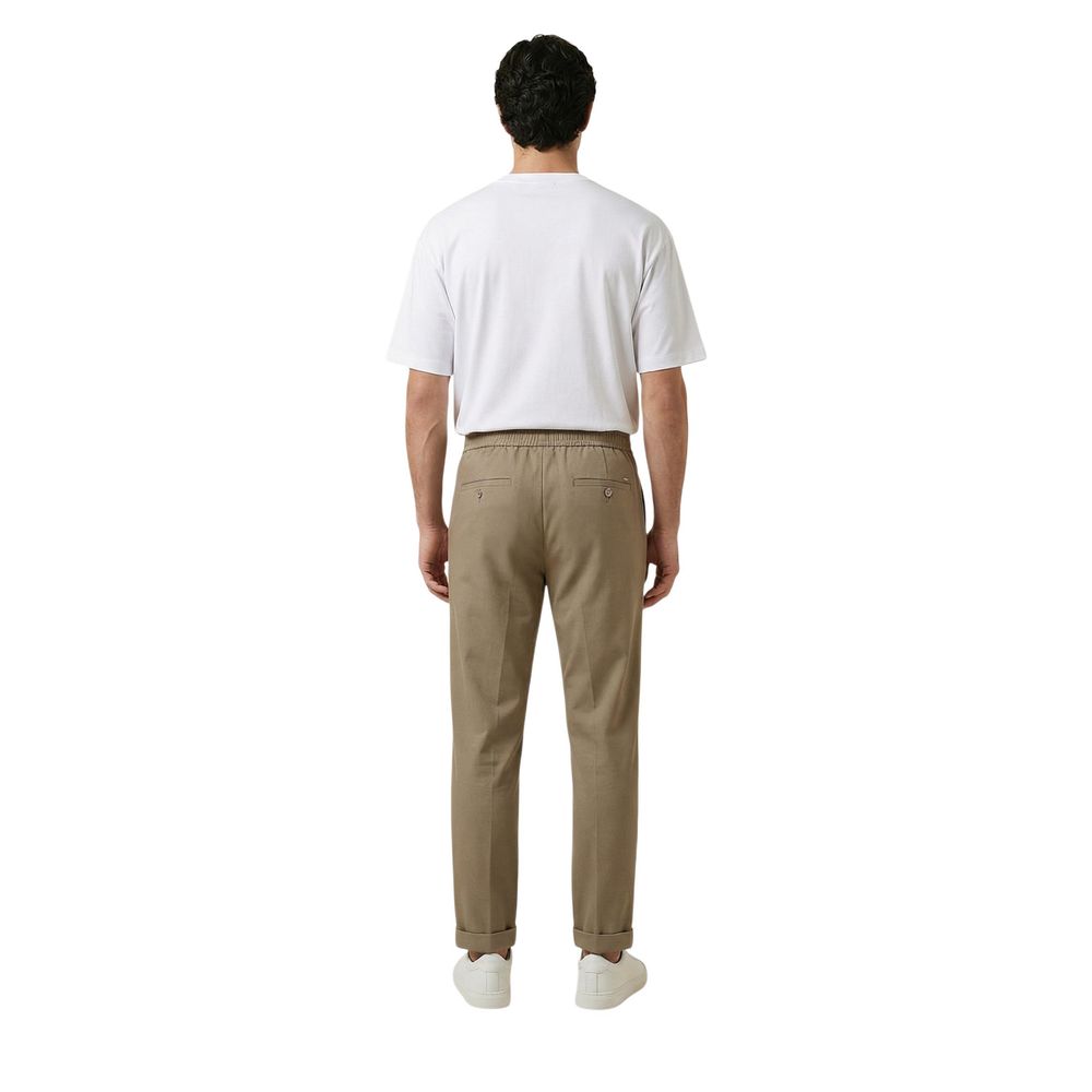 Gianni Lupo Brown Polyester Casual Pants