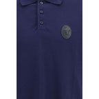 Versace Blue Cotton Polo Shirt