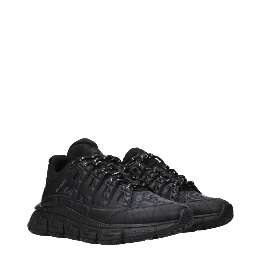 Versace Black Fabric Athletic Sneakers