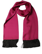 Dolce & Gabbana Men Burgundy Silk Fringed Lace Stole Scarf