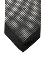 Dolce & Gabbana Black White Patterned Pocket Square Scarf