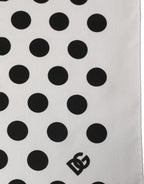 Dolce & Gabbana White Black Polka Dot Square Foulard Scarf