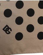 Dolce & Gabbana Beige Black Polka Dot Square Foulard Scarf