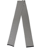 Dolce & Gabbana Black White Stripes Silk Knitted Shawl Scarf