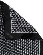 Dolce & Gabbana Black Silk Geometric Handkerchief Pocket Scarf