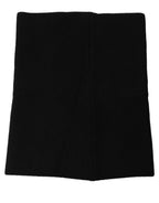 Dolce & Gabbana Men Black Cashmere Knitted Neck Warmer Scarf
