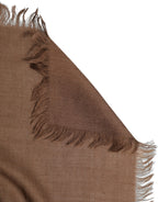 Dolce & Gabbana Brown Silk Wool Fringed Men Lace Stole Scarf