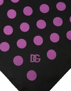 Dolce & Gabbana Purple Black Polka Dot Square Foulard Scarf