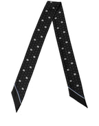 Dolce & Gabbana Black Silk DG Logo Men Skinny Shawl Scarf