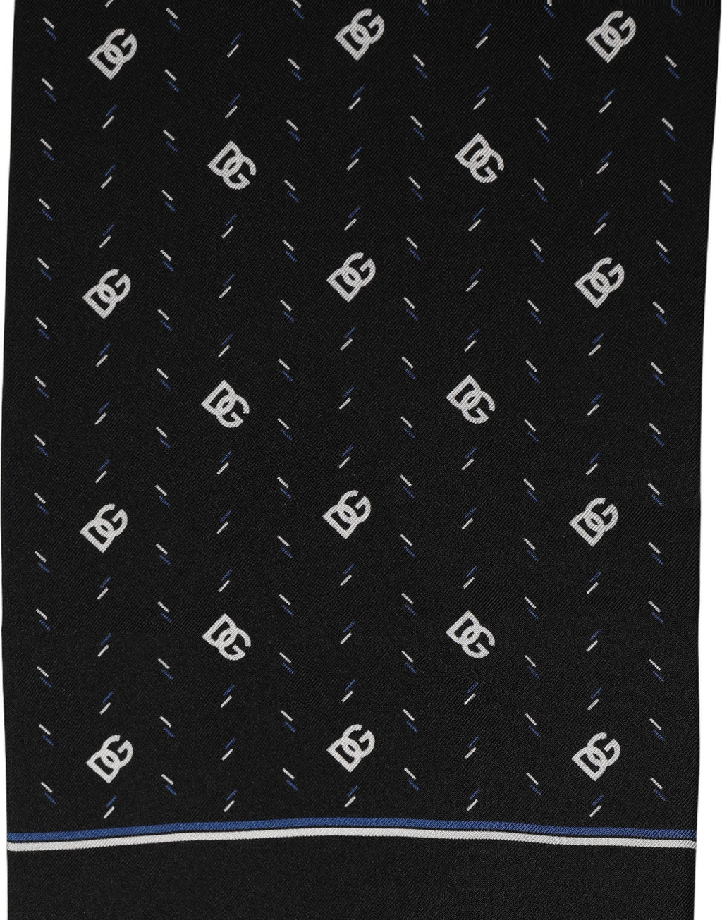 Dolce & Gabbana Black Silk DG Logo Men Fringed Shawl Scarf