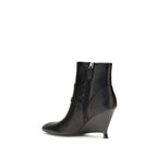 PINKO Black Calf Leather Bos Taurus Ankle Boots