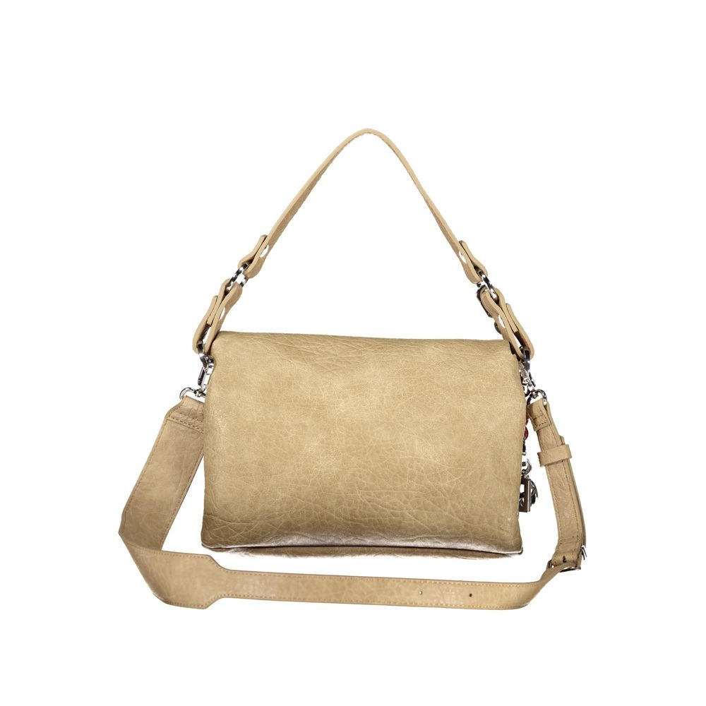 Desigual Beige Polyurethane Women's Bag with Removable Strap and Compartments