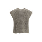 R13 Beige Wool Oves Aries Sleeveles Sweater