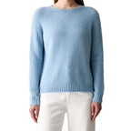 Max Mara Blue Alpaca Leather Sweatshirt
