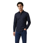 Armani Exchange Blue Cotton Pattern Shirt