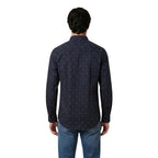 Armani Exchange Blue Cotton Pattern Shirt