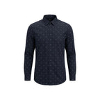 Armani Exchange Blue Cotton Pattern Shirt